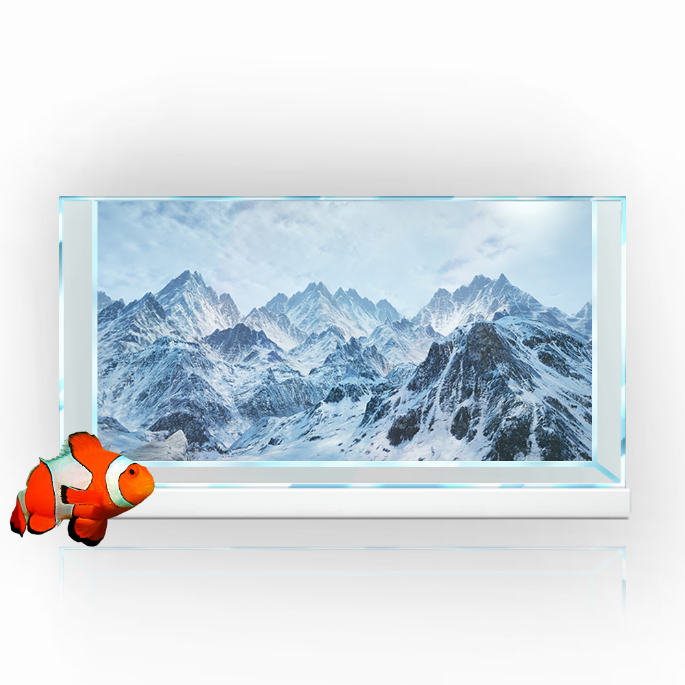 Aquarium Fish Wallpaper - Aquarium สติ๊กเกอร์ติดผนัง,เย็น Snow Mountain 3D HD