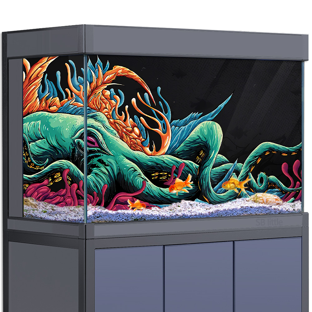 Aquarium Fish Monster - พิพิธภัณฑ์สัตว์น้ําสติกเกอร์พื้นหลัง-Octopus Monster Originalt HD โปสเตอร์ตกแต่ง-สําหรับ 5-60