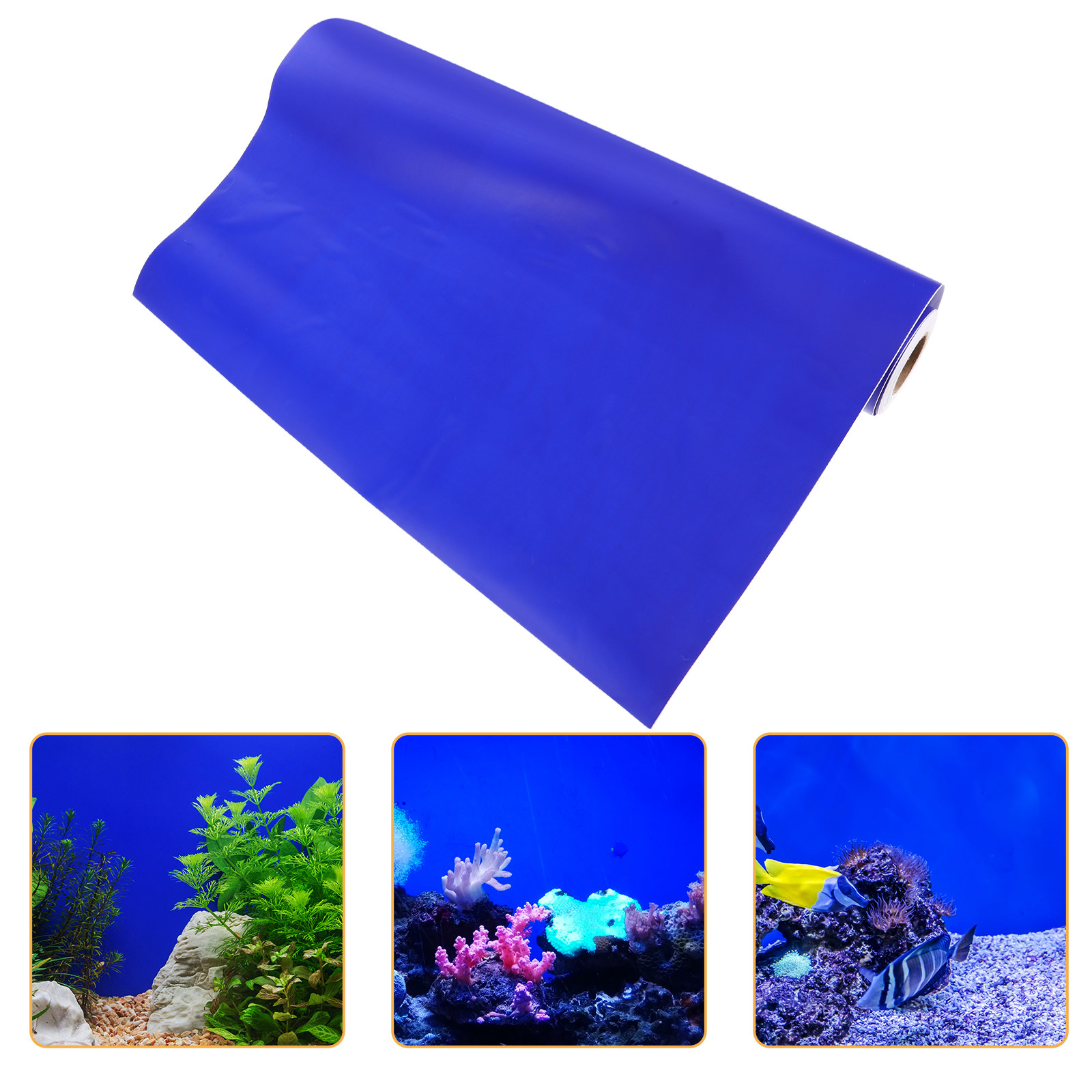 Aquarium Fish Wallpaper - กระดาษพื้นหลังตู้ปลา PVC แบบมีกาวในตัว วอลเปเปอร์ตกแต่งตู้ปลา สติ๊กเกอร์ตกแต่งพื้นหลัง สีสันสดใส