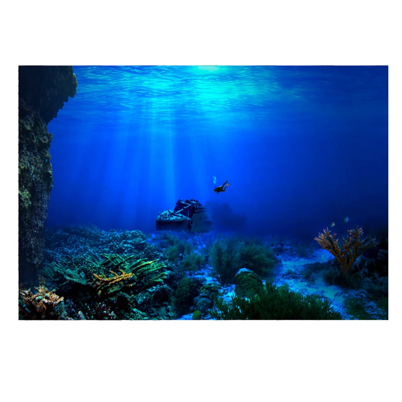 Fish In Aquarium Picture - ป่าฝนกล่อง PVC โปสเตอร์ติดตู้ปลาตู้ปลาตู้ปลากล่องสัตว์เลื้อยคลาน3D ใต้น้ำโลกภูมิทัศน์รูปภาพวอลล์เปเปอร์ฉากหลังตกแต่ง