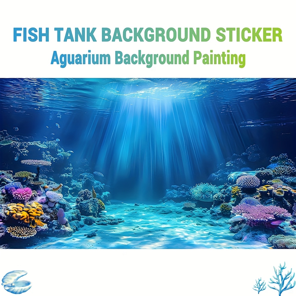 Aquarium Fish Wallpaper - วอลเปเปอร์พื้นหลังตู้ปลา สติ๊กเกอร์ติดตู้ปลา เหมาะสำหรับตู้ปลาน้ำทะเล/น้ำจืด ตู้เต่า และตู้ปลา