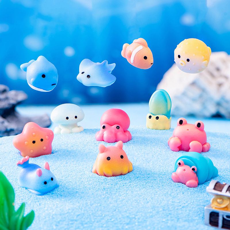 Aquarium Fish Dolphin - ตุ๊กตาโลมาสัตว์ทะเลทำจากเรซินสุดสร้างสรรค์ตกแต่งภูมิทัศน์รูปปั้นแมงกะพรุนของตกแต่งบ้านตู้ปลา