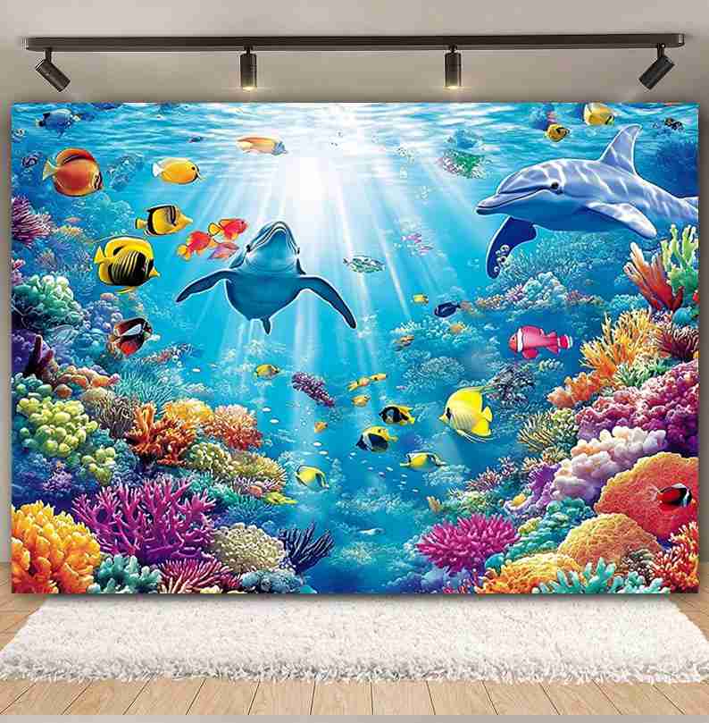 Underwater World พื้นหลังสําหร - Aquarium Fish Dolphin บทวิจารณ์และราคา