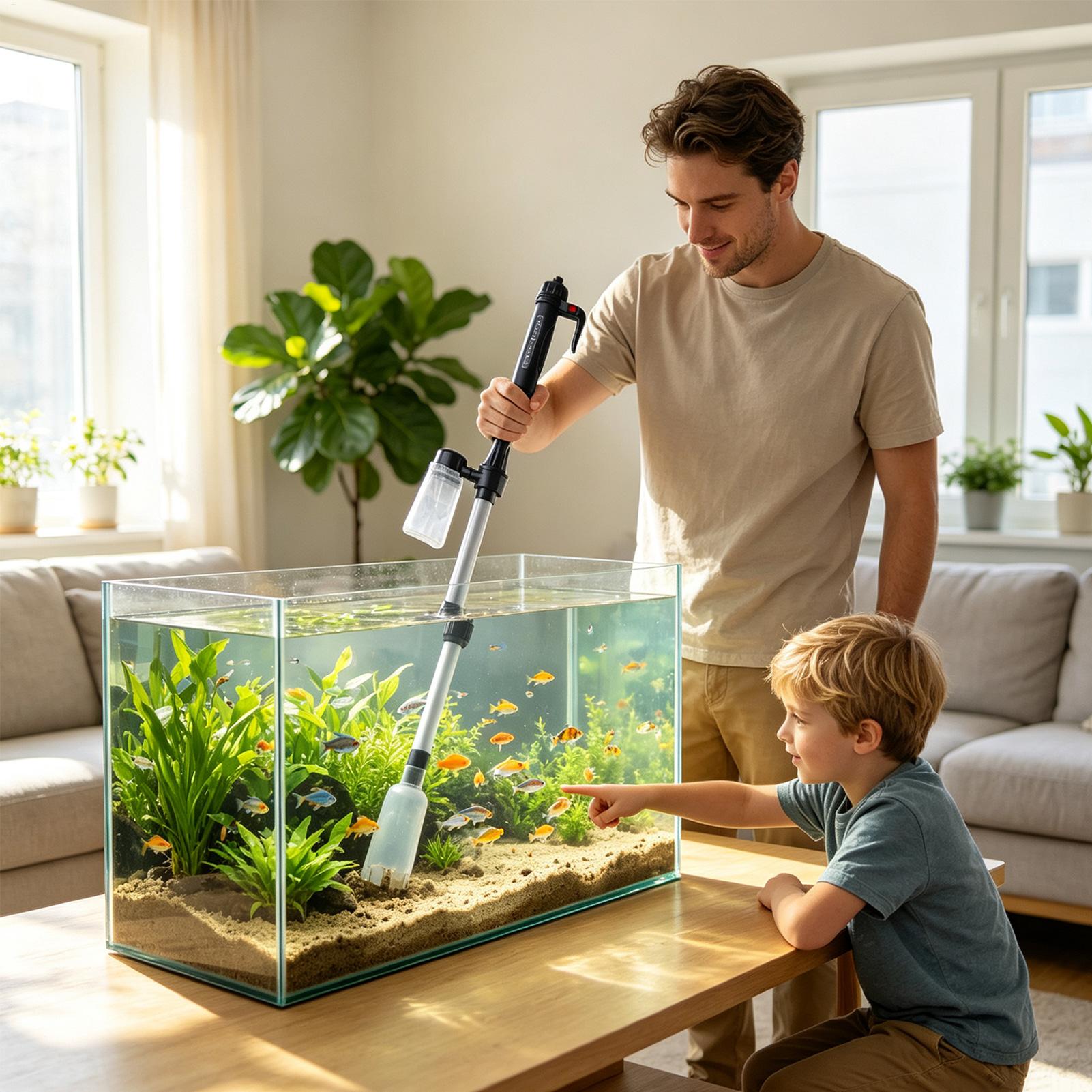 เครื่องดูดฝุ่นกรวดตู้ปลาแบบปรั - Cleaner Fish Aquarium บทวิจารณ์และราคา