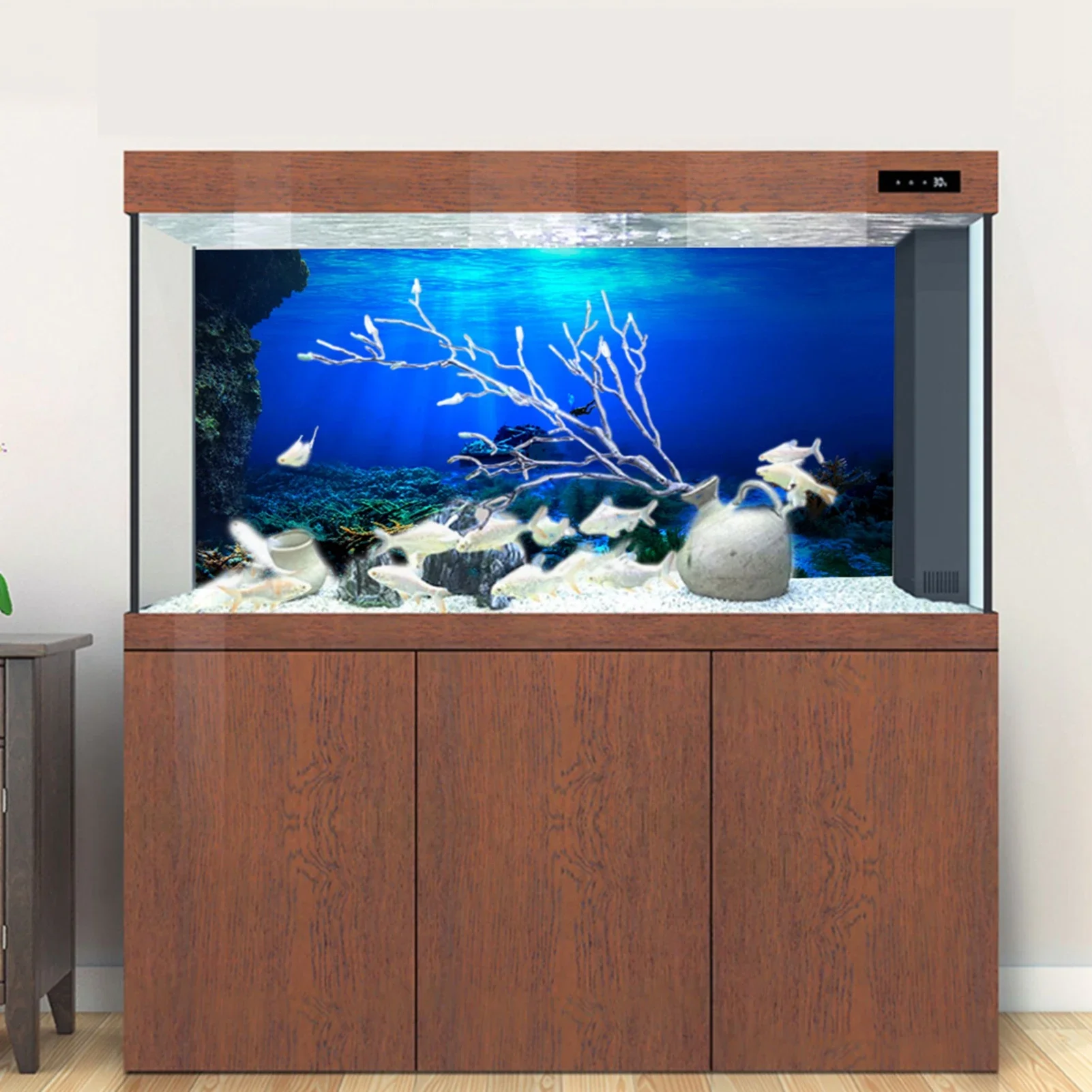 ป่าฝนกล่อง PVC โปสเตอร์ติดตู้ป - Fish In Aquarium Picture บทวิจารณ์และราคา