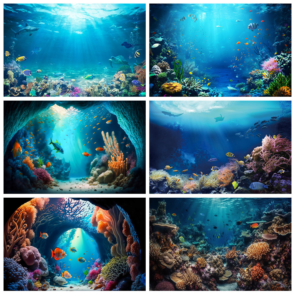 ฉากหลังถ่ายภาพโลกใต้ทะเล ปลา แ - Aquarium Fish Dolphin บทวิจารณ์และราคา