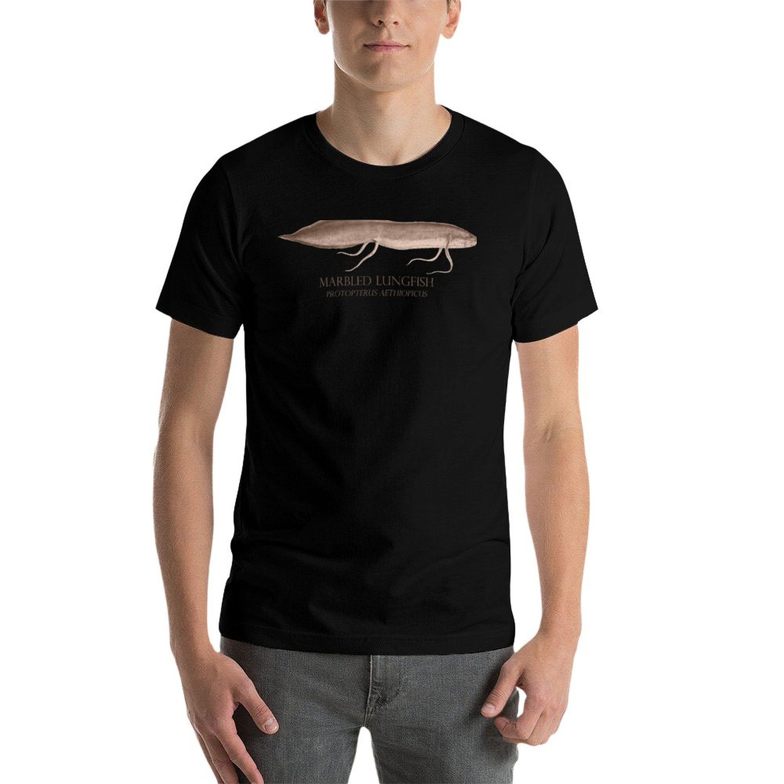 เสื้อยืดคอกลมทรงใหญ่พิเศษสำหรั - Aquarium Fish Monster บทวิจารณ์และราคา